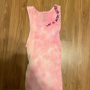 LoveShackFancy tie dye vintage embellished hanes tank